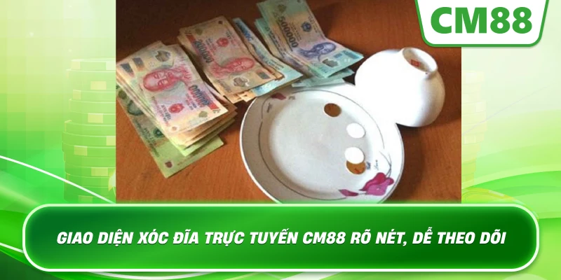 Giao diện xóc đĩa trực tuyến CM88 rõ nét, dễ theo dõi